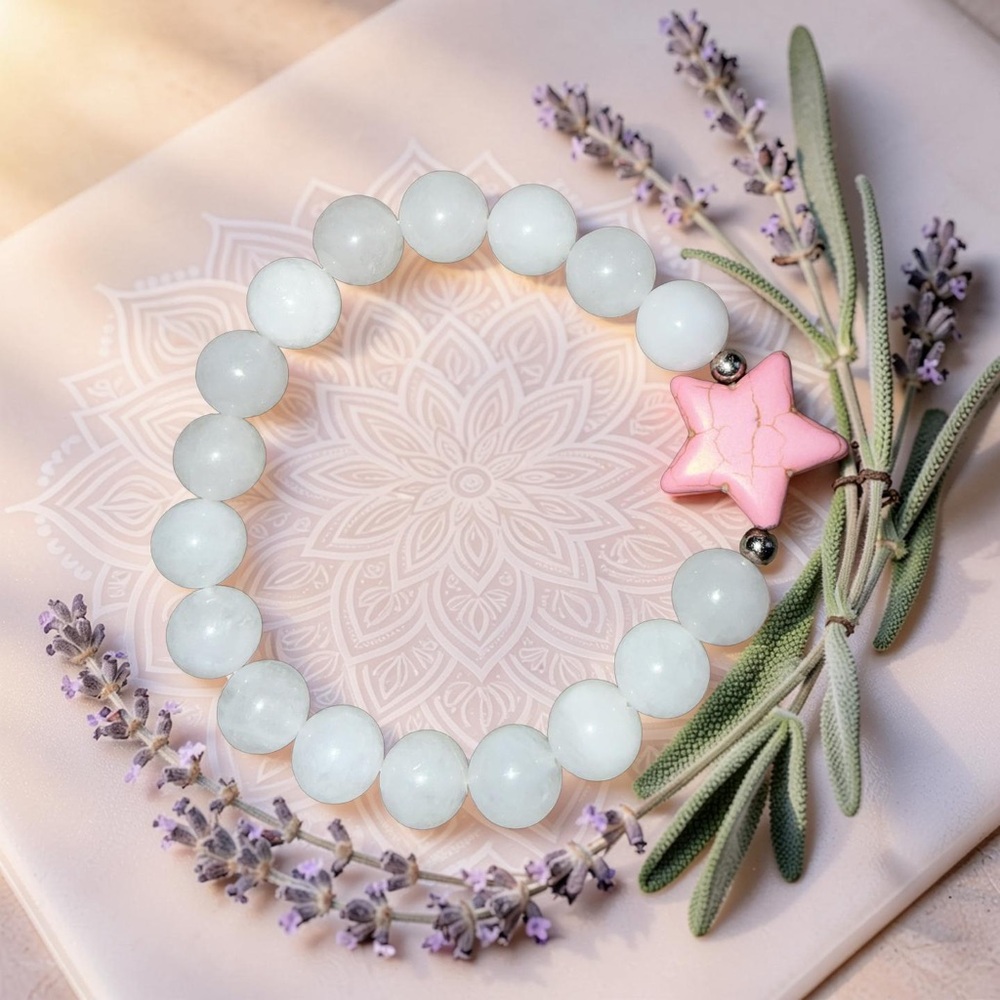 🆕 10mm White Jade Bracelet 🩷